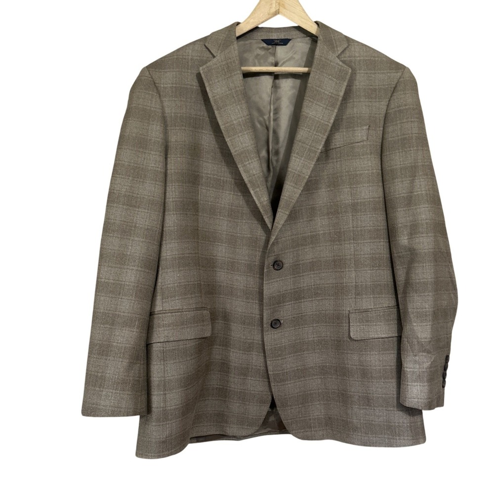 BROOKS BROTHERS 346 Regent Fit 46L Sport Coat Blazer Suit Jacket Beige Plaid Men